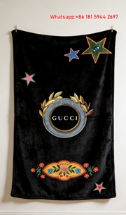Gucci Folk Art Flannel Tapestry Whimsical Gucci Starry Throw Blanket IMG_2927